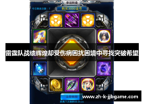 雷霆队战绩辉煌却受伤病困扰困境中寻找突破希望